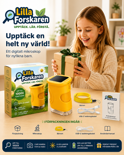 Lilla Forskaren™ – Digitalt Mikroskop för Nyfikna Barn