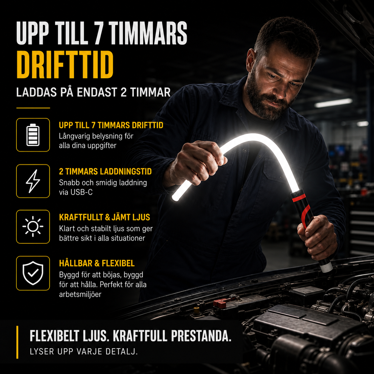 FlexBeam™ Pro – Böjbar LED Arbetslampa