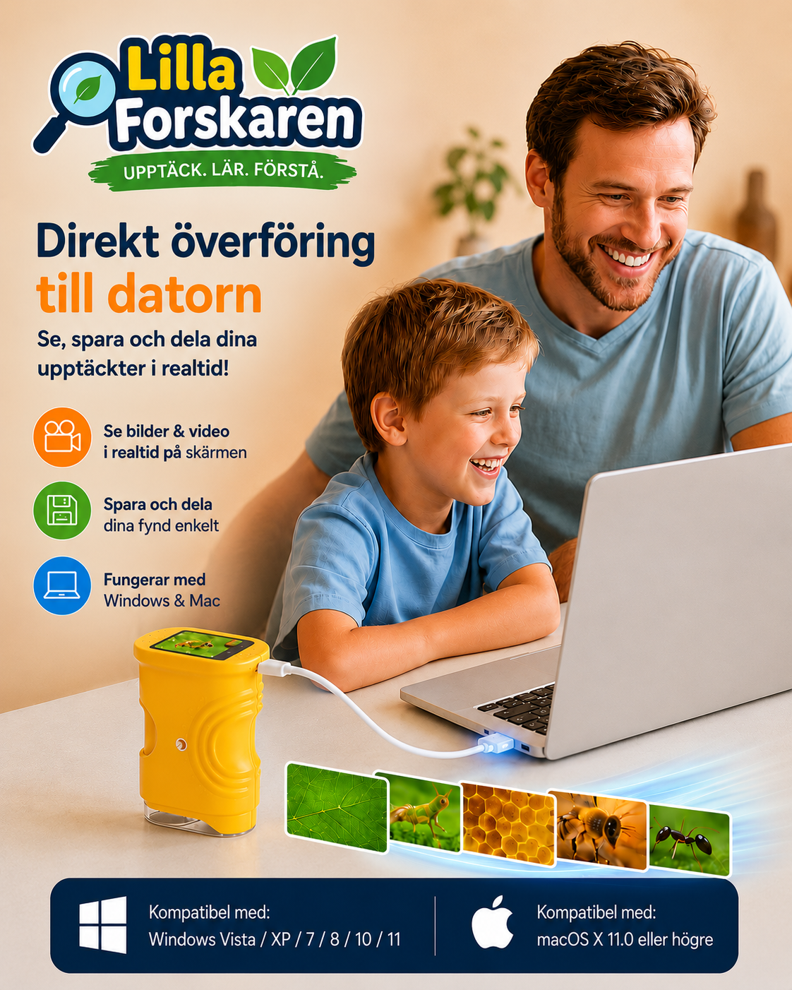 Lilla Forskaren™ – Digitalt Mikroskop för Nyfikna Barn