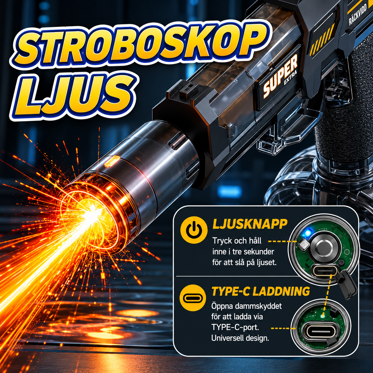 HydroStrike™ Pro – Elektrisk Vattenpistol med LED