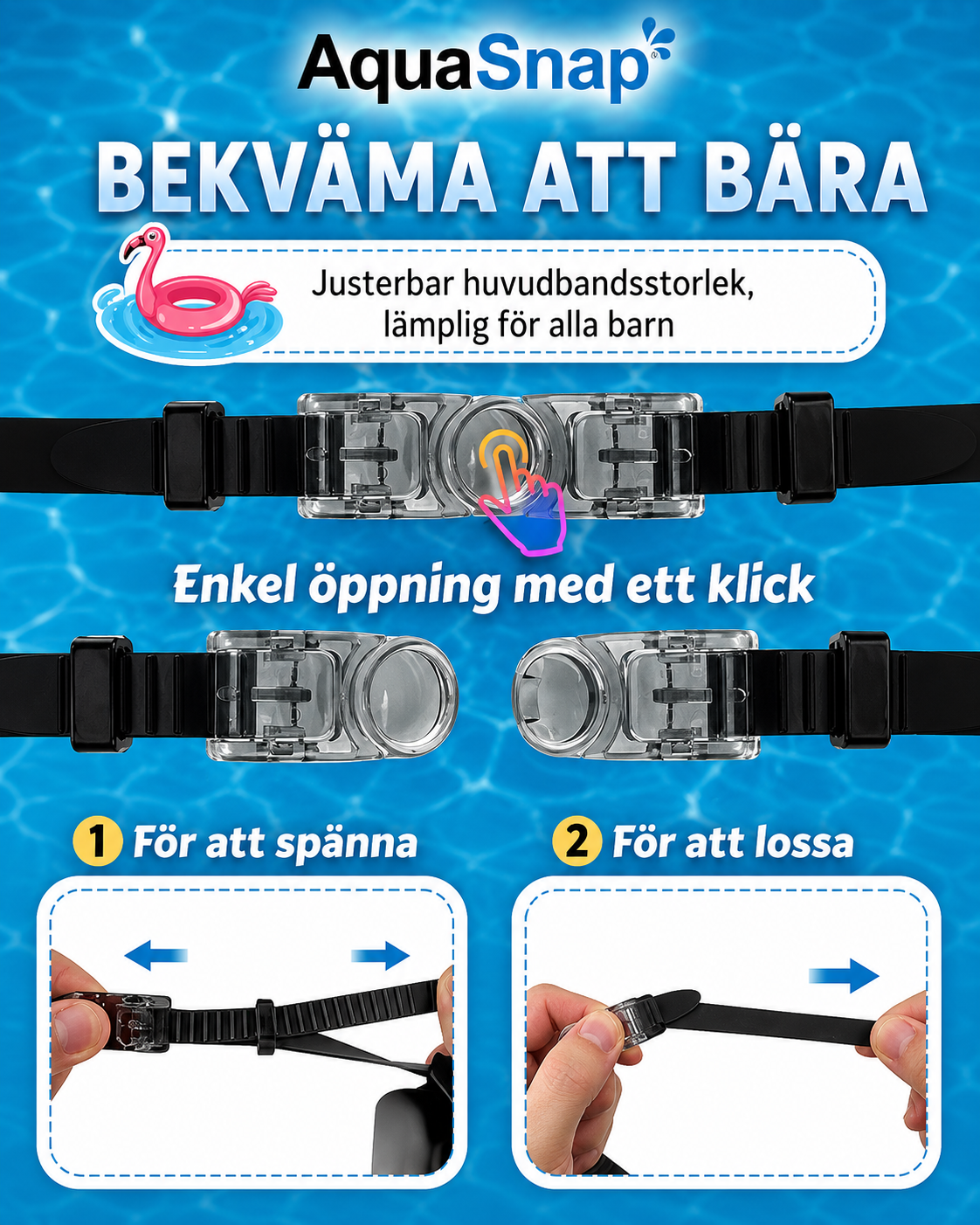AquaSnap™ Simglasögon - För Barn och Vuxna